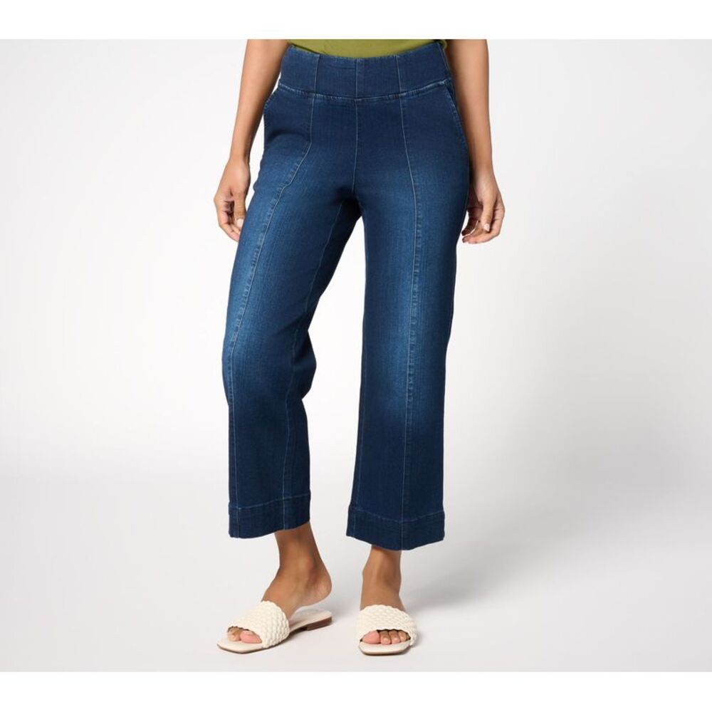 Wacoal Women's Pants Sz 6 TripleLuxe Denim Cropped Traveler Jean Blue